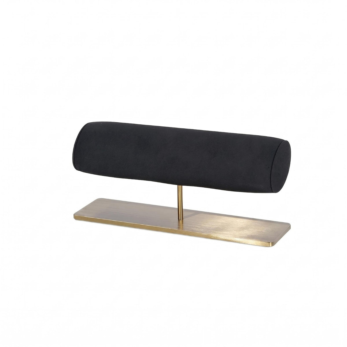 Padded T-Shaped Bar Jewelry Stand Cylindrical Jewelry Display Stand Wrapped Finish Retail Fixture Rectangular Base