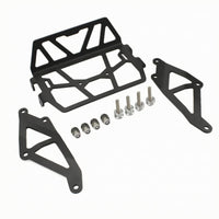 Matte Black Motorcycle Front Rack Openwork Front Luggage Rack Laser-Cut Headlight Guard Mounting Hardware