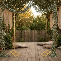 Half Arch Tall-Standing Metal Arch with Rectangular Base Sturdy