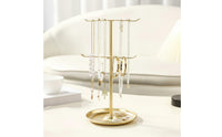 Necklace Hanger Open-Frame Jewelry Organizer with Round Base Multi-Functional Jewelry Tree for Women, Girls, Vanity