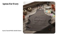 Wear-Resistant Heavy Duty Canvas Apron Rivet Reinforced Work Apron with Pockets Single Size Fits Most for Gardeners, Gardening, Kitchen