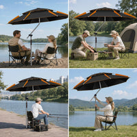 2025 New Fishing Umbrella Outdoor Camping Sunshade Portable Black Glue Sun Protection Rainproof Cane Umbrella