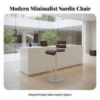Modern Minimalist Design Upholstered Highspine Stool Adjustable Height Upholstered Pedestal Bar Stool 360-Degree rotate Counter Chair With rear supportrest for Adults, Homeowners, Restaurant Owners, Reception Desk, Kitchen Island, Bistro, Dining Room