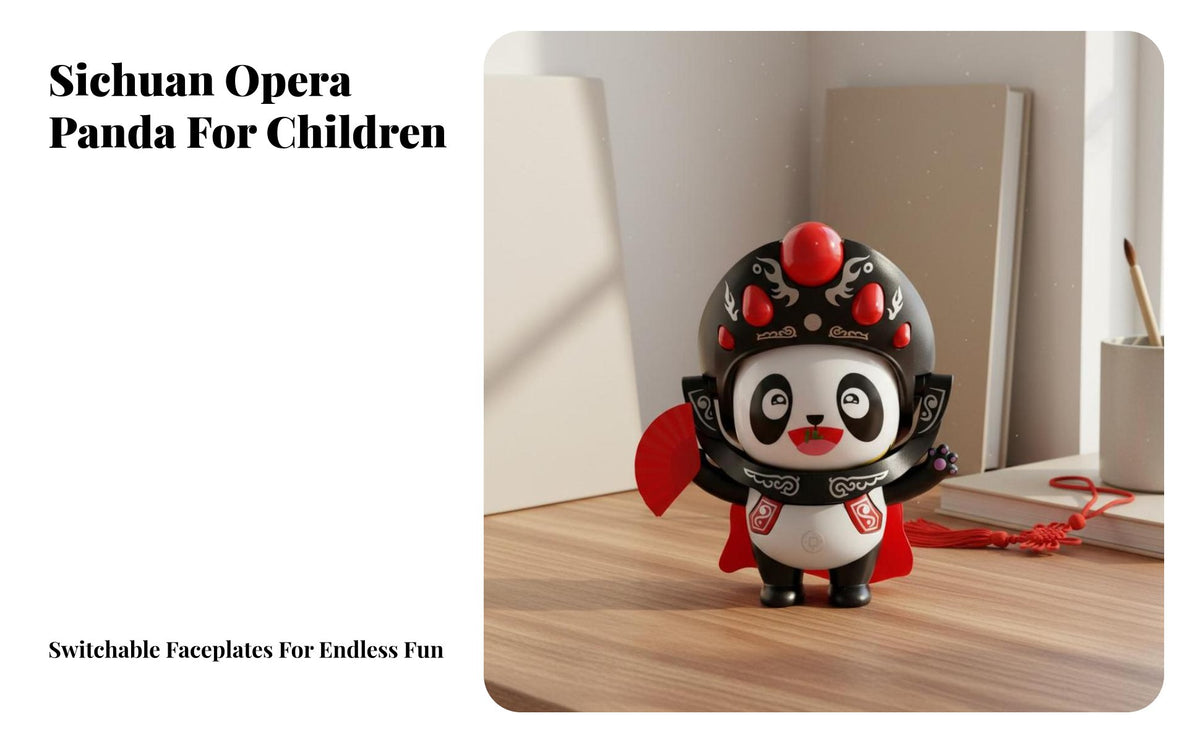Sichuan Opera Face Changing Doll Interactive Panda Face Changing Toy Bright Colors Bian Lian Doll for Children, Collectors, Fun Time, Desktop, Office