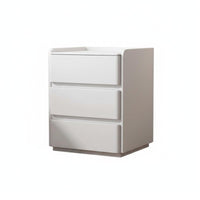 Modern Design 3-Drawer End Table Fully Assembled Nightstand Sturdy Construction Bedside Cabinet Easy to Clean for Interior Decorators, Homeowners, Students, Guest Room, Home Office, Entryway, Hallway