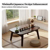 Space-Saving Foldable Tatami Table Multi-Purpose Japanesedesign Floor Table InstallationNo-Assembly Folding Desk No Assembly Required for Telecommuting Workers, Apartment Dwellers, Bay Window, Small Areas, Dorm Room, Bedroom