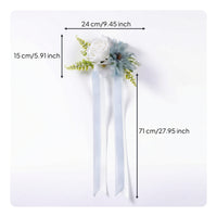 Lightweight Artificial Flower Decoration Hanging Flower Ornament with Ribbon Colorful Artificial Flowers Soft for Car Mirror, Chair Back, Weddings