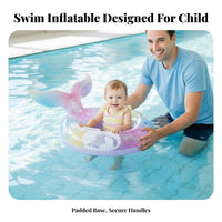 Mermaid Swim Donut Thickened Material Mermaid Infant Swim Float Anti-Tip Over Design Young Child Aquatic Seat with Seat for Infants, Young Children