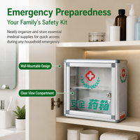 Portable Medical Case, 34x29x13cm Aluminum Alloy Medical Equipment Case with Handle, Emergency Medical Kit for Home & Travel