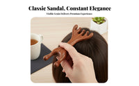 Handheld Sandalwood Meridian Comb Promotes Relaxation Five-Prong Head Massager Multi-Purpose Wooden Massage Comb Ergonomic Design for Spa, Travel