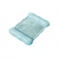 Air Tube Mesh Pool Lounger Rectangular Inflatable Pool Buoyant Lounger Padded Floating Recliner Light Blue