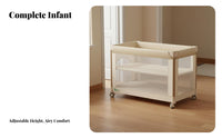 Folding Bedside Sleeper Multi-Functional Portable Infant Bed with Wheels Folding Baby Infant Bed Installationtallation