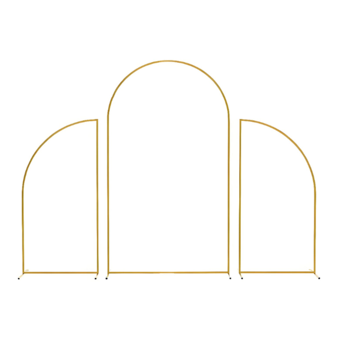 3 Pieces Indoor and Outdoor Use Gold Metal Wedding Arch Sturdy Gold Wedding Arch Easy to Assemble for Birthday Party