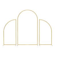 3 Pieces Indoor and Outdoor Use Gold Metal Wedding Arch Sturdy Gold Wedding Arch Easy to Assemble for Birthday Party