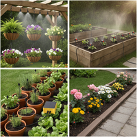 Solar-Powered Automatic Plant Watering System with Rain Sensor for Outdoor Gardens
