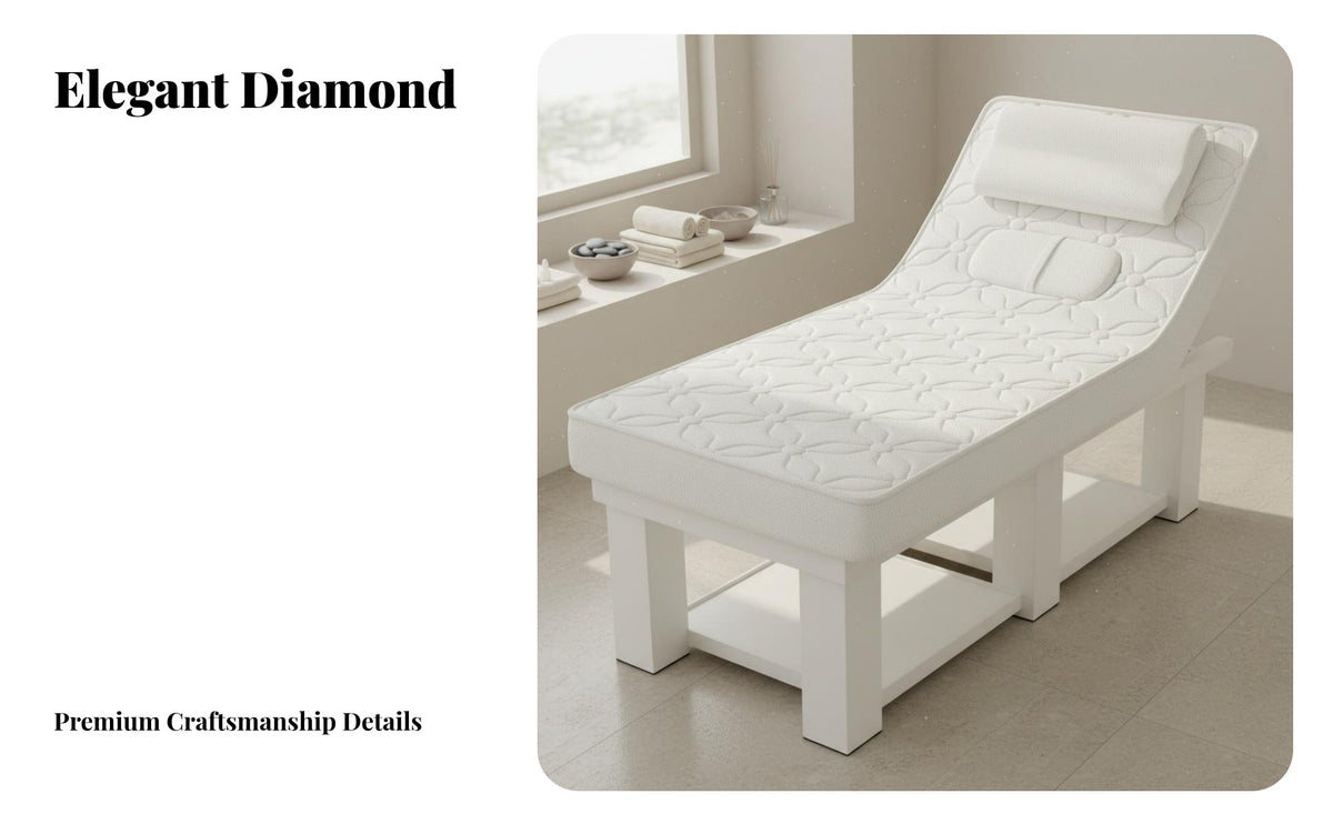 Latex Beauty Bed Removable Headrest Facial Bed Thick Cushion Spa Massage Table for Estheticians, Permanent Design Artists, Spas, Wellness Centers