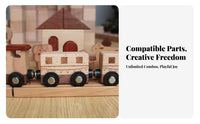 Wooden Train Set Scenery Pieces Wooden Railway Toy Creative Play Railroad Playset for Children