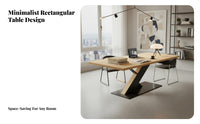 Rectangular Slab-Top Table Nordic aesthetic Large Desk Minimalist Design Household Furniture for Homeowners, Professionals, Dining Room, Studio, Boardroom