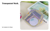 Lightweight Mini Mesh Cosmetic Pouch Multipurpose Portable Makeup Bag Easy to Clean for Travelers, Students, Daily Use, Bathroom, Handbag