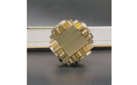 Brass Cube Toy Precision-Cut Gear Band Cube Polished Gear Linkage Rotator