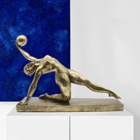 Gift Idea Home Golden Ornament Gymnast Statue Geometric Style Metal Gymnast Figurine for Living Room