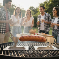 Stainless Steel Sausage Rack Metal Sausage Barbecue Rack Rust-Proof Hot Dog Roaster Heat-Resistant for Grill, Camping
