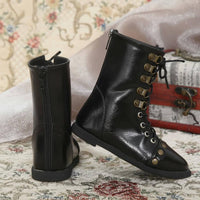 Dark Low-Cut Doll Boots Handmade Doll Boots Fine Details Miniature Footwear