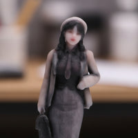 Miniature Figure with Handbag Collectible Miniature People Figurines Three Dimensional Printed Character Model for Collectors, Hobbyists
