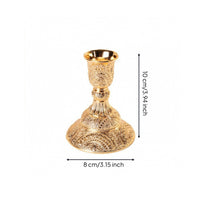 Ornate Candlestick Holder Shiny Candle Holder with Round Base Classic Sturdy for Dining Table