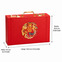 Wedding Money Gift Box, Wedding Gifts for Couple Memory Box, Treasure Chest with Lid and Combination Lock, Faux Leather Look