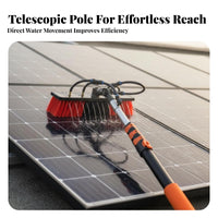 Photovoltaic Panel Cleaning Brush Adjustable Angle Head Photovoltaic Panel Washing System Sturdy Bristles Telescopic Cleaning Brush Set
