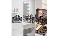 Clear Cosmetic Bag with Shoulder Strap Multiple-Pocket Transparent Makeup Tote with Pockets Large Capacity Clear Makeup Bag for Journeyers