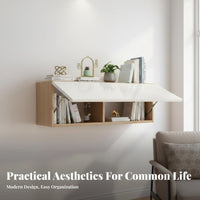 Wall-Mounted Shelving Unit Space-Saving Design Flip-up Door Wall-Mounted Cabinet Sturdy Construction Minimalist & Design