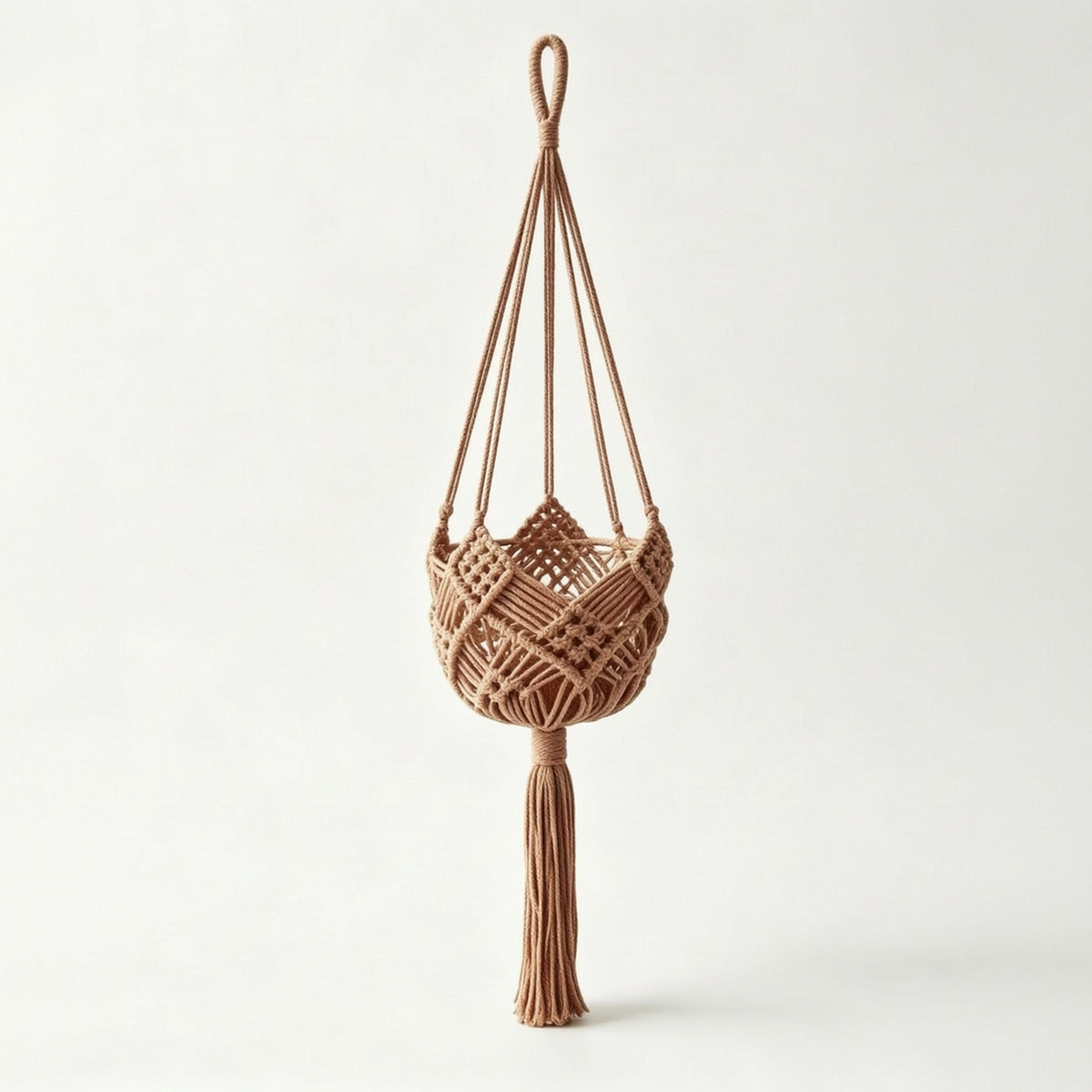 Indoor Macrame Plant Hanger Bohemian Hanging Plant Holder Handmade Hanging Planter Basket Decorative for Balcony, Window