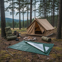 Sunproof Reinforced Waterproof Tarpaulin Heavy Duty Poly Tarp Dustproof PE Rainproof Cloth Double-Sided for Campers, Truckers, Outdoor, Camping