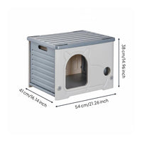 Rainproof Plastic Outdoor Kitten House Sunproof Weather-Resistant Stray Kitten Shelter Sturdy Semi-Enclosed Pet Villa Easy to Clean for Backyard, Garden