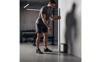 Home Gym Bar Wall Rack Matte Black Barbell Wall Rack Compact Vertical Barbell Holder for Athletes