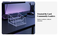Acrylic Card Display Stand Space Saving Trading Card Storage Box Easy Access Desktop Postcard Display for Collectors, Game Room