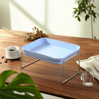 Rectangular Pet Bowl Ergonomic Design PP Bowl Insert Complimentary