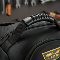 Mesh Side Pockets Large Tool Backpack Zippered Main Compartment Padded Tool Backpack Front Pocket Storage Gear Buckle Straps