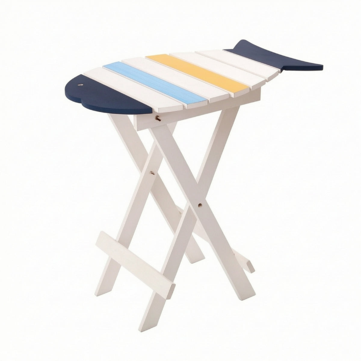 Aquatic-Shaped Folding Table Coastal Furniture Space-Saving for Living Room