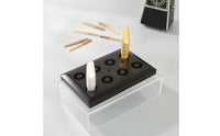Maple Wood 8-Slot Mouthpiece Stand Wooden Sax Mouthpiece Display Stand Stable Base Music Accessory for Practice Room, Instrument Shop