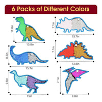 Bright Blue Edging Tactile Sequin Dinosaur Textured Dinosaur Wall Panel for Children