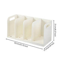 Book Organizer with Handles Desktop Bookends with Dividers Expandable