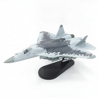 1:100 Scale SU-57 Fighter Jet Model Fighter Jet Model with Stand Assembled Detailed for Aviation Enthusiasts, Office