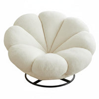 Comfortable Upholstery flower-shapedsupport rotating Chair Modern & fashion Upholstered rotating Armchair Easy to Assemble Lounge Seat Ergonomic Design for Readers, homeowners, Adults, Living Room, perusing alcove, Home Office, Reception Area