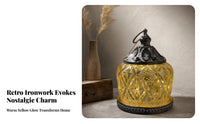 Indoor Outdoor Vintage Metal Lantern Rustic Finish Hanging Lantern for Garden