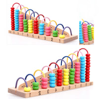 Wooden Abacus Educational Counting Frame Hands-on Abacus with Wire Rows for Preschoolers, Young Children, Homeschool, Classroom