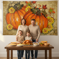 Thanksgiving Harvest Photography Backdrop Wall Tapestry for Indoor Decoration 150x90cm