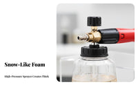 High Pressure Foam Dispenser Wide Mouth Bottle Thick Foam Dispenser 1/4 Inch Quick Connect Pressure Washer Soap Dispenser for DIY Enthusiasts